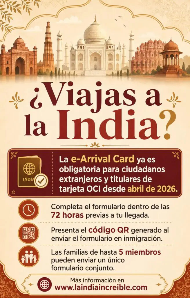 anuncio nueva tarjeta de llegada a India